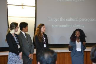 Students presenting at Global Health Case Competition