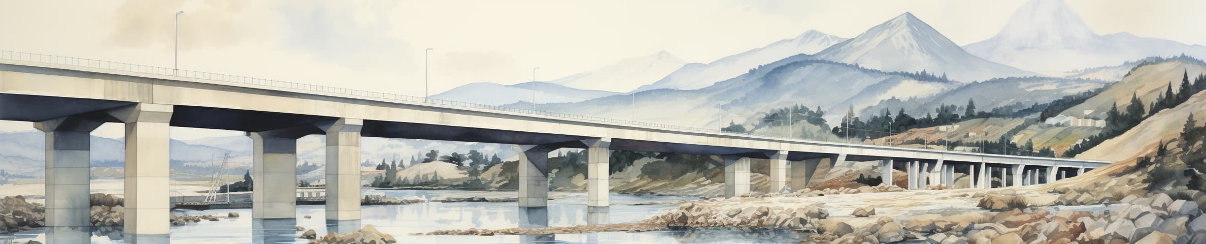 Civil Engineering bridge over water