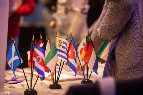 Flags on table