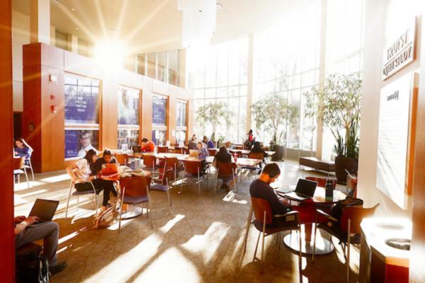 students studying in Student Center