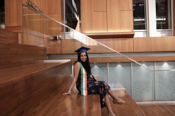 Pallavi Raichur in cap and gown