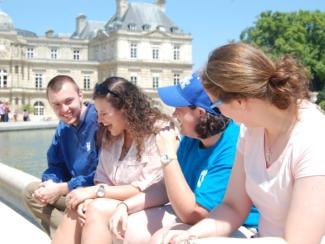 Students on Bridge