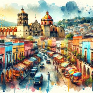Watercolor of Oaxaca