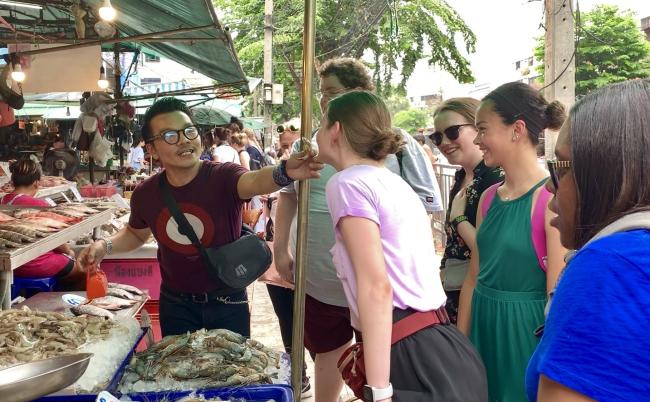 Students in Thai Market on FD Program