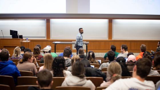 Professor teaching class