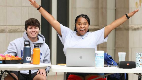 Students smiling